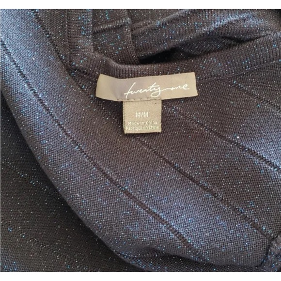 TWENTY ONE WOMEN'S BODYCON SPARKLE NAVY BLUE DRESS 3/4 SLEEVE SIZE M - Picture 7 of 7